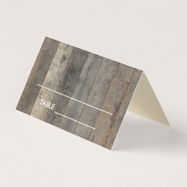 Tarjeta Rustic Barnwood Boda Place (Anverso)