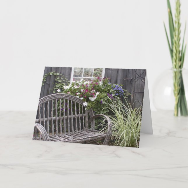 Tarjeta Rustic Bench Notecard (Anverso)
