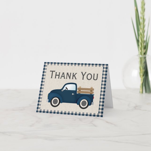 Tarjeta Rustic Blue Truck (Anverso)