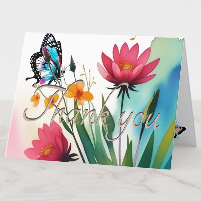Tarjeta Rustic Blue Watercolor Butterfly de agrade (Subido por el creador)