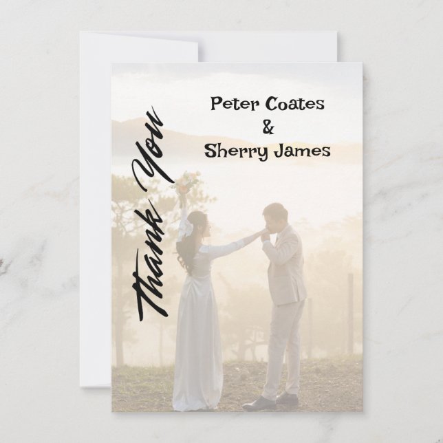 Tarjeta Rustic Boda Gracias (Anverso)