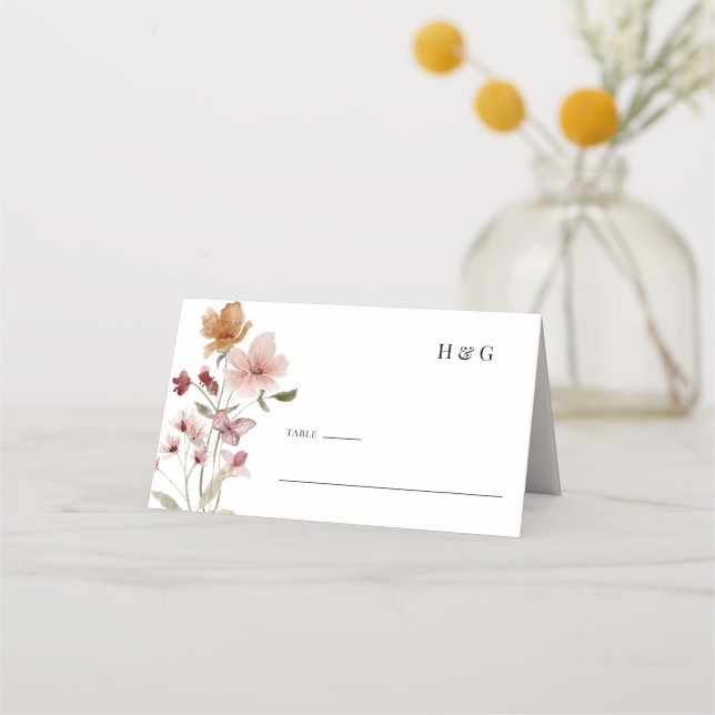 Tarjeta Rustic Boho Boda Place (Anverso)