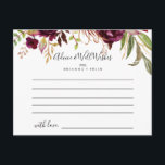 Tarjeta Rustic Boho Colorful Floral Boda<br><div class="desc">Esta rústica tarjeta de consejo boda floral de color boho es perfecta para un boda moderno. El diseño se compone de peonías acuáticas rosas, violetas, rojas y borgoñosas agrupadas en elegantes ramos de follaje verde, inspirando la belleza natural. Estas tarjetas son perfectas para un boda, una ducha de novia, una...</div>