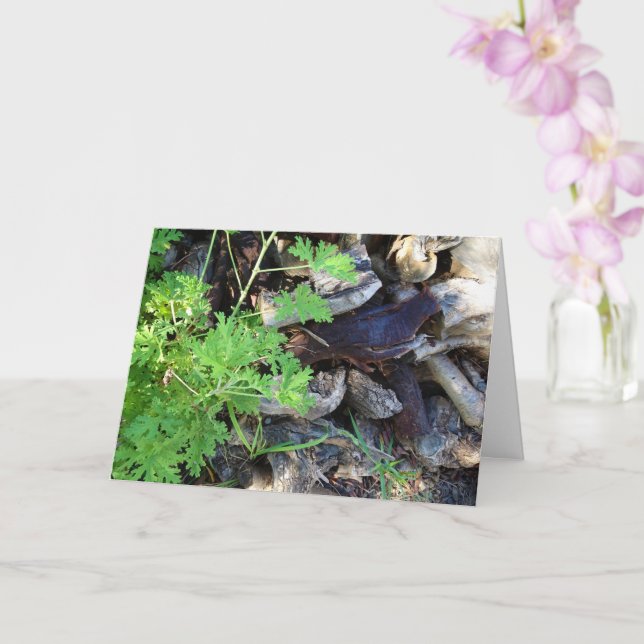 Tarjeta Rustic Citronella Leaf Portrait Card (Orquídea)