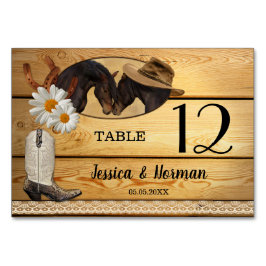 Tarjeta Rustic Country and Western Table Number