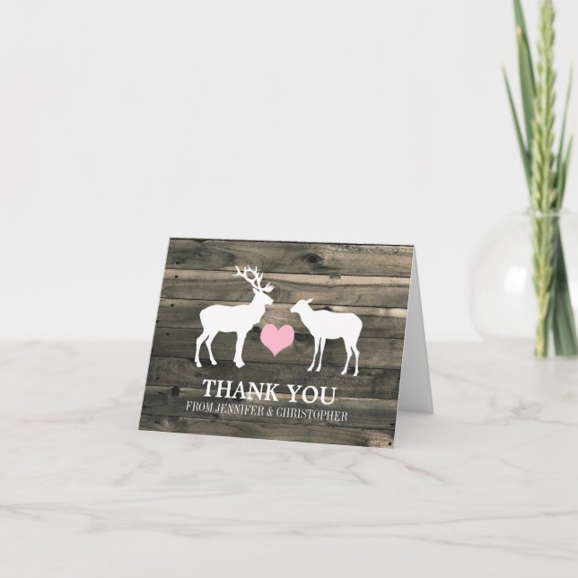 Tarjeta Rustic Country Buck and Doe (Anverso)