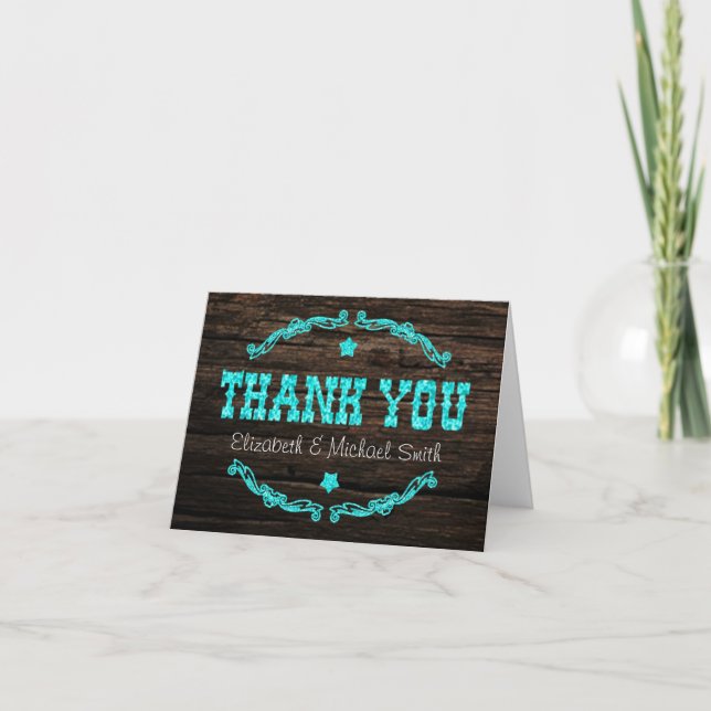 Tarjeta Rustic Country Western Star de agradecimie (Anverso)