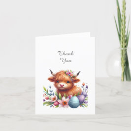 Tarjeta Rustic Cute Baby Highland Cow