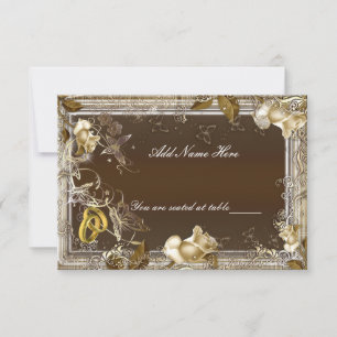 Tarjeta Rustic Elegance White Rose Table Place