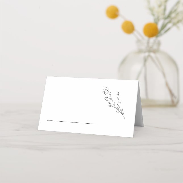 Tarjeta Rustic Elegant Floral Boda Table Place (Anverso)