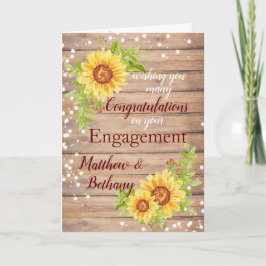 Tarjeta Rustic Engagement Felicitaciones Floral