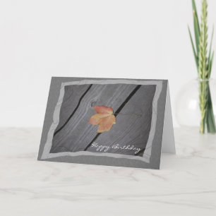 Tarjeta Rustic Fall Leaf Happy Birday