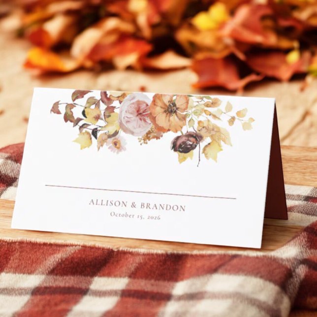 Tarjeta Rustic Fall Otoño Boda plegado (Subido por el creador)