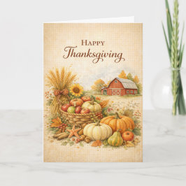 Tarjeta Rustic Farmhouse Happy Thanksgiving Harvest 