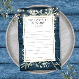 Tarjeta Rustic Favorito Memory Greenery Bridal Sho