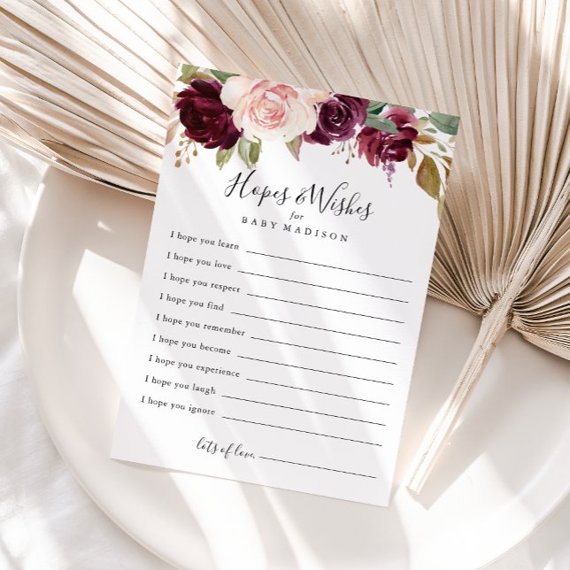 Tarjeta Rustic Floral Baby Shower Hopes & Wiers (Subido por el creador)