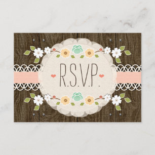 TARJETA RUSTIC FLORAL BOHO WEDDING RSVP
