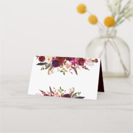 Tarjeta Rustic Floral Burgundy Marsala Table Place