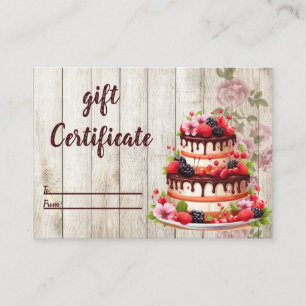 Tarjeta Rustic Floral Cake Bakery de regalo