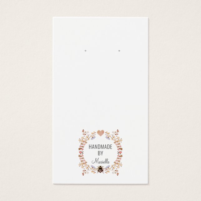 Tarjeta Rustic Floral Earring Jewelry Display (Frente)