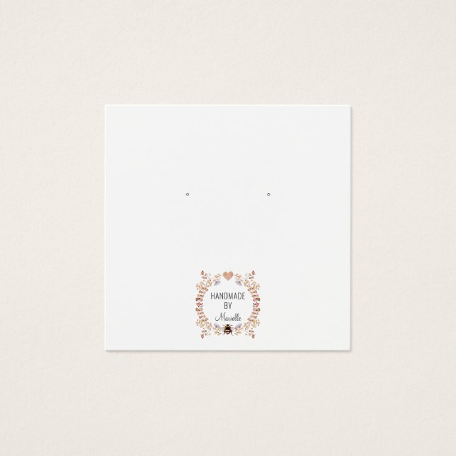 Tarjeta Rustic Floral Earring Jewelry Display (Anverso)