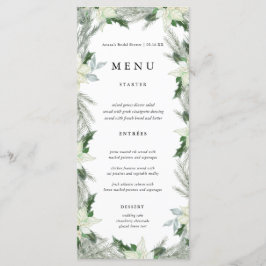 Tarjeta Rustic Floral Fall Winter Wedding Menu
