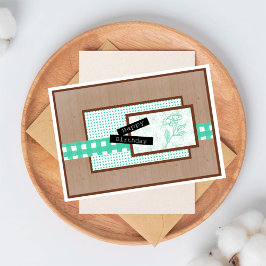 Tarjeta Rustic Floral Light Turquoise Birthday