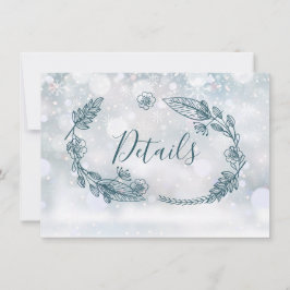 Tarjeta Rustic Floral Winter Wedter Details Card