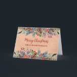 Tarjeta Rustic Foliage Friend Merry Christmas<br><div class="desc">Feliz Navidad para la tarjeta de amistad con un patrón rústico de papel vintage y follaje acuático en el bosque.</div>