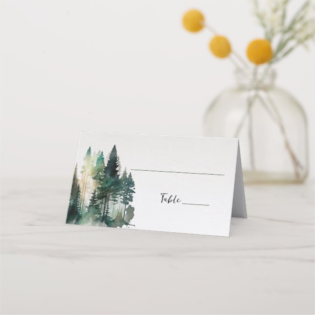 Tarjeta Rustic Forest Pine Trees Place (Anverso)