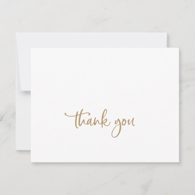 Tarjeta Rustic Gold Script de agradecimiento (Anverso)