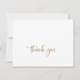 Tarjeta Rustic Gold Script de agradecimiento