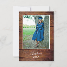 Tarjeta Rustic Graduation Party Invitation string lights