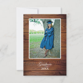 Tarjeta Rustic Graduation Party Invitation with photo