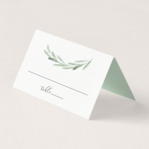 Tarjeta Rustic Green Olive Wreath Boda Table Place
