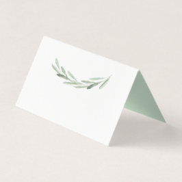 Tarjeta Rustic Green Olive Wreath Table Place