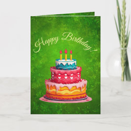 Tarjeta Rustic Green Vintage Floral Birthday Greeting Card