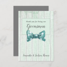 Tarjeta Rustic Groomsman Gracias