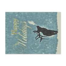 Tarjeta Rustic Happy Holidays Reindes Navidades