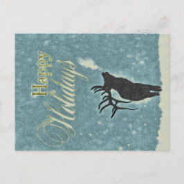 Tarjeta Rustic Happy Holidays Reindes Navidades