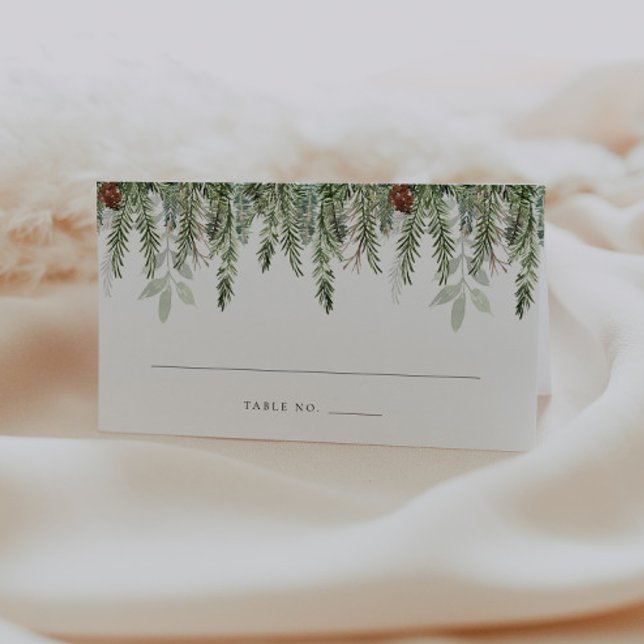 Tarjeta Rustic Holiday Greenery Boda Place (Subido por el creador)