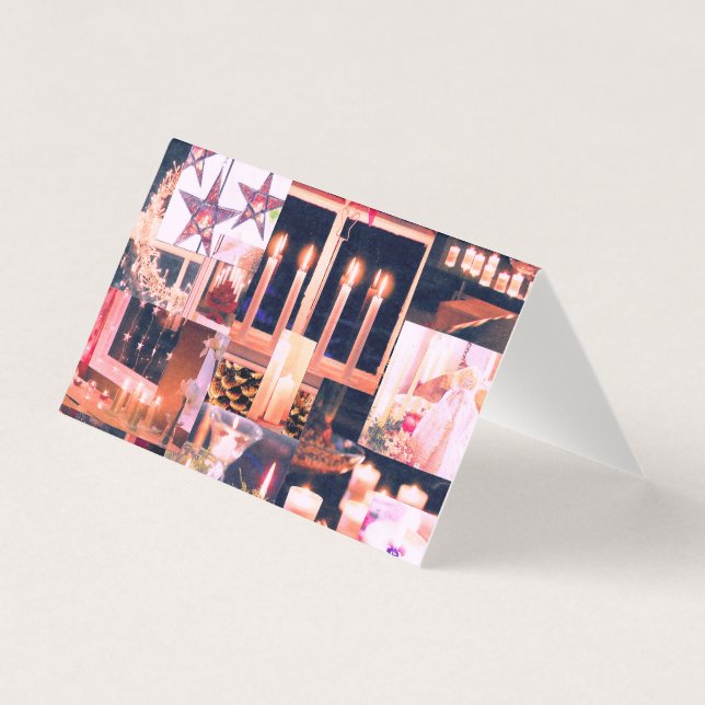 Tarjeta Rustic Homespun Christmas Decorations Collage Card (Anverso)