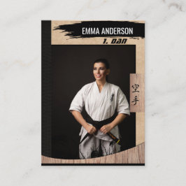 Tarjeta Rustic Karate Black Belt Wood Trading Card