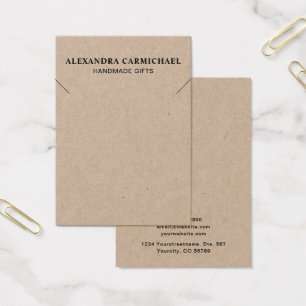 Tarjeta Rustic Kraft Artisan Necklace JewelDisplay