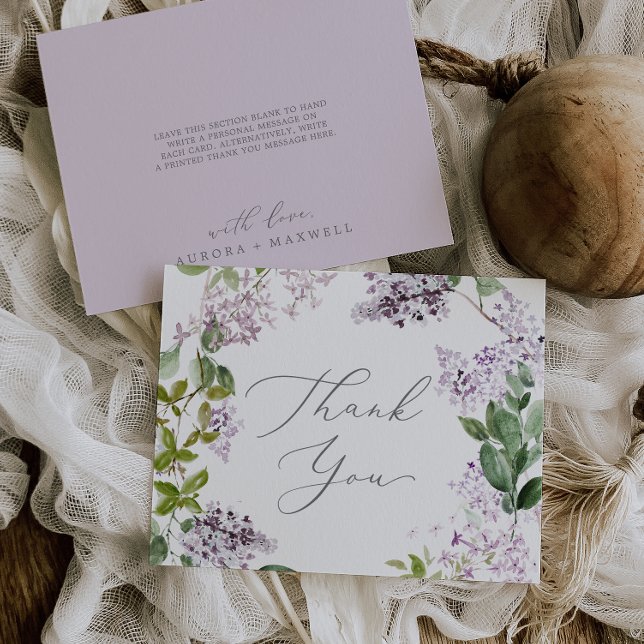 Tarjeta Rustic Lilac Gracias (Subido por el creador)