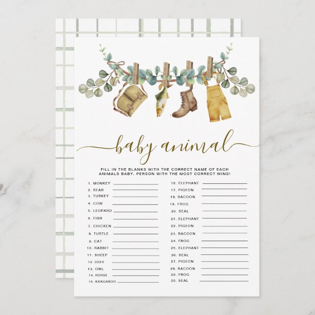 Tarjeta Rustic Little Fisher Baby Animal Shower