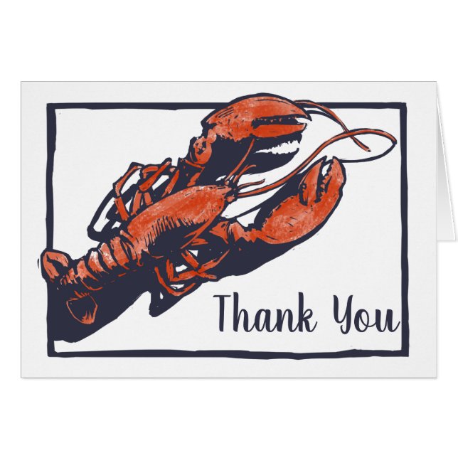 Tarjeta Rustic Lobster Boda (Anverso (Horizontal))