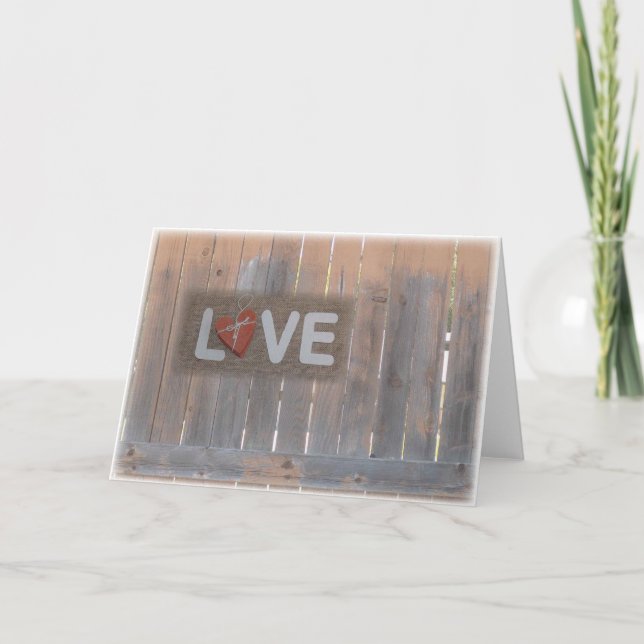 Tarjeta Rustic Love Greeting (Anverso)