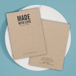 Tarjeta Rustic Made with Love Kraft Necklace