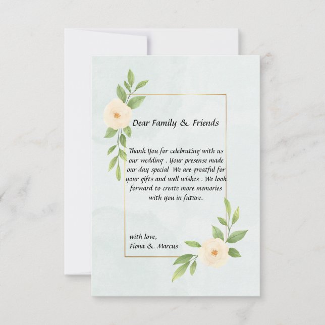 Tarjeta Rustic Minimalista Elegant Gracias (Anverso)